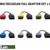 Full Adaptor Lead Set for MultiECUScan - 6 Adaptors - Red - Green - Yellow - Purple - Blue - Grey