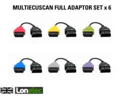 Full Adaptor Lead Set for MultiECUScan - 6 Adaptors - Red - Green - Yellow - Purple - Blue - Grey